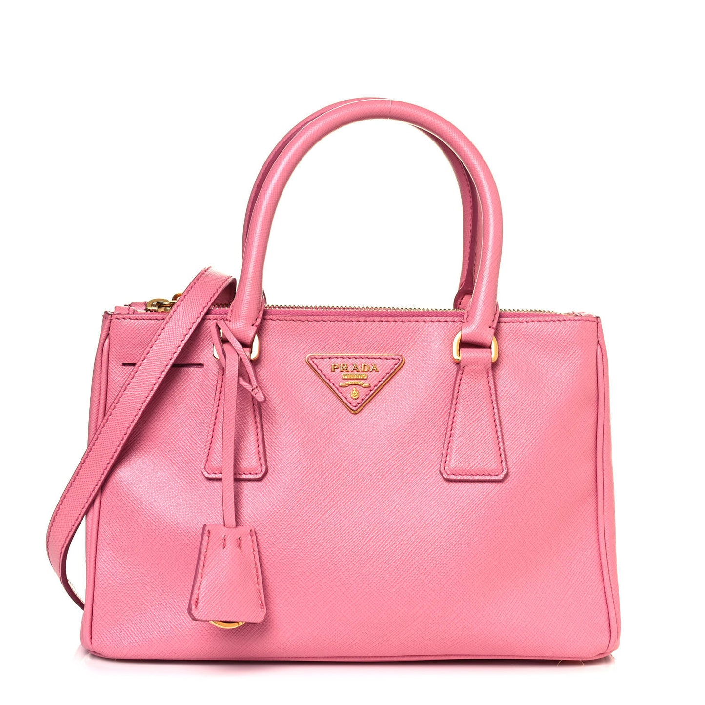 Saffiano Lux Mini Galleria Double Zip Tote Begonia
