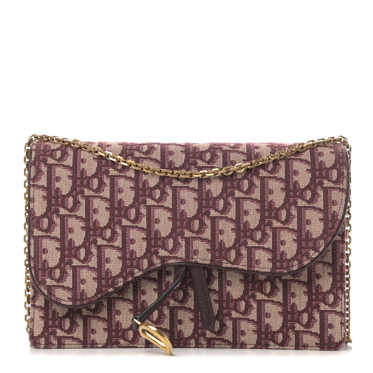 Oblique Saddle Chain Pouch Burgundy
