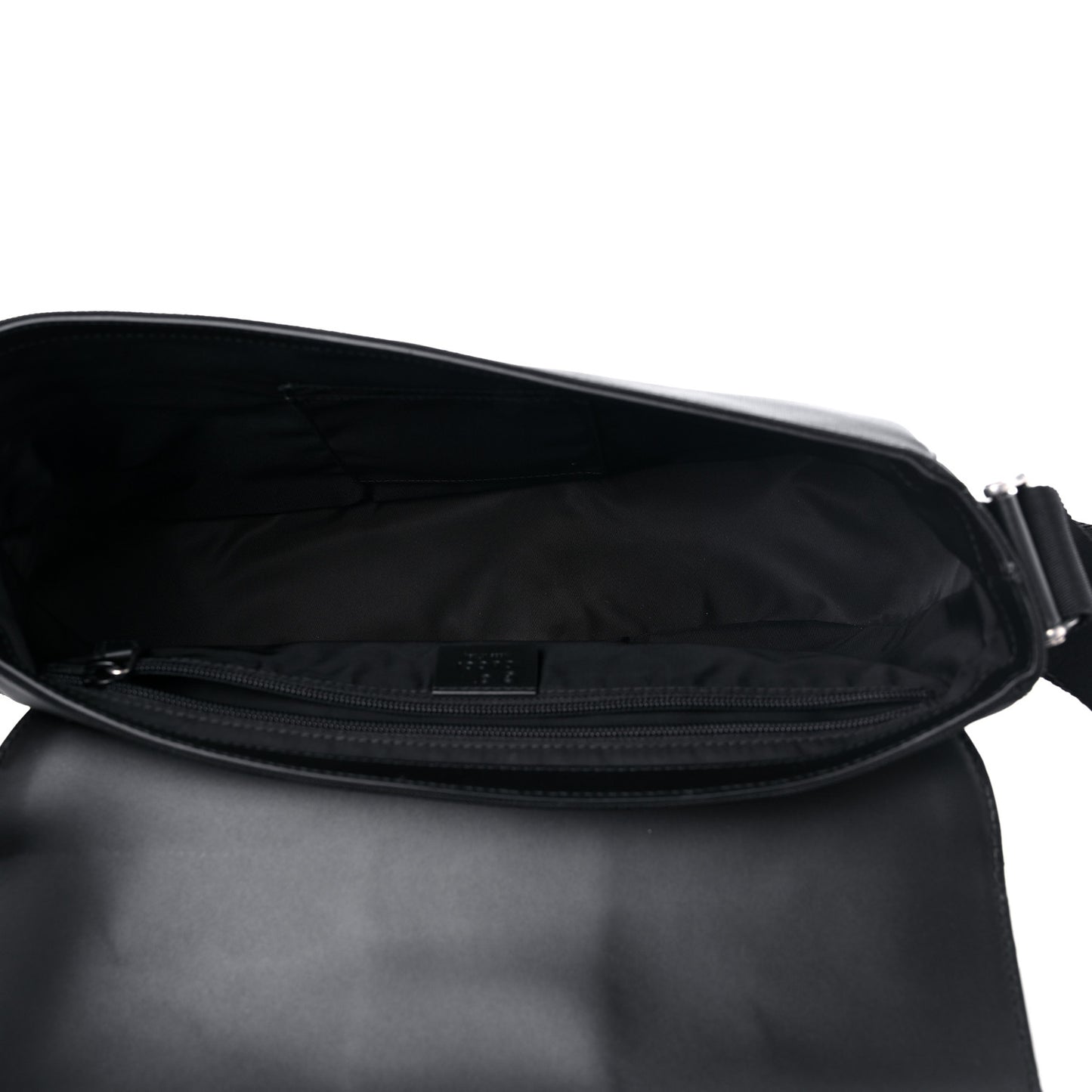 Techno Canvas Web Flap Messenger Bag Black