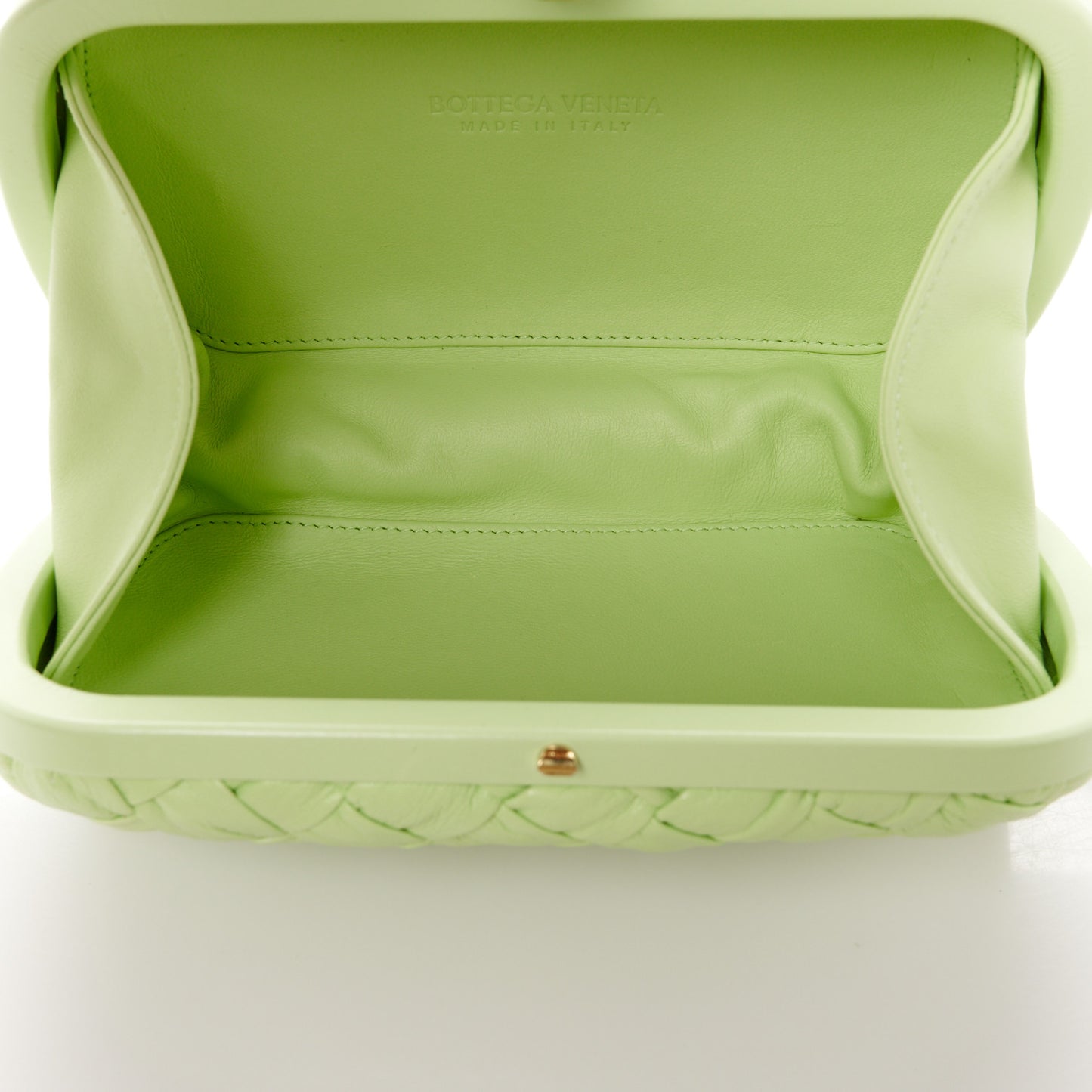 Foulard Intrecciato Minaudiere Knot Clutch Fennel