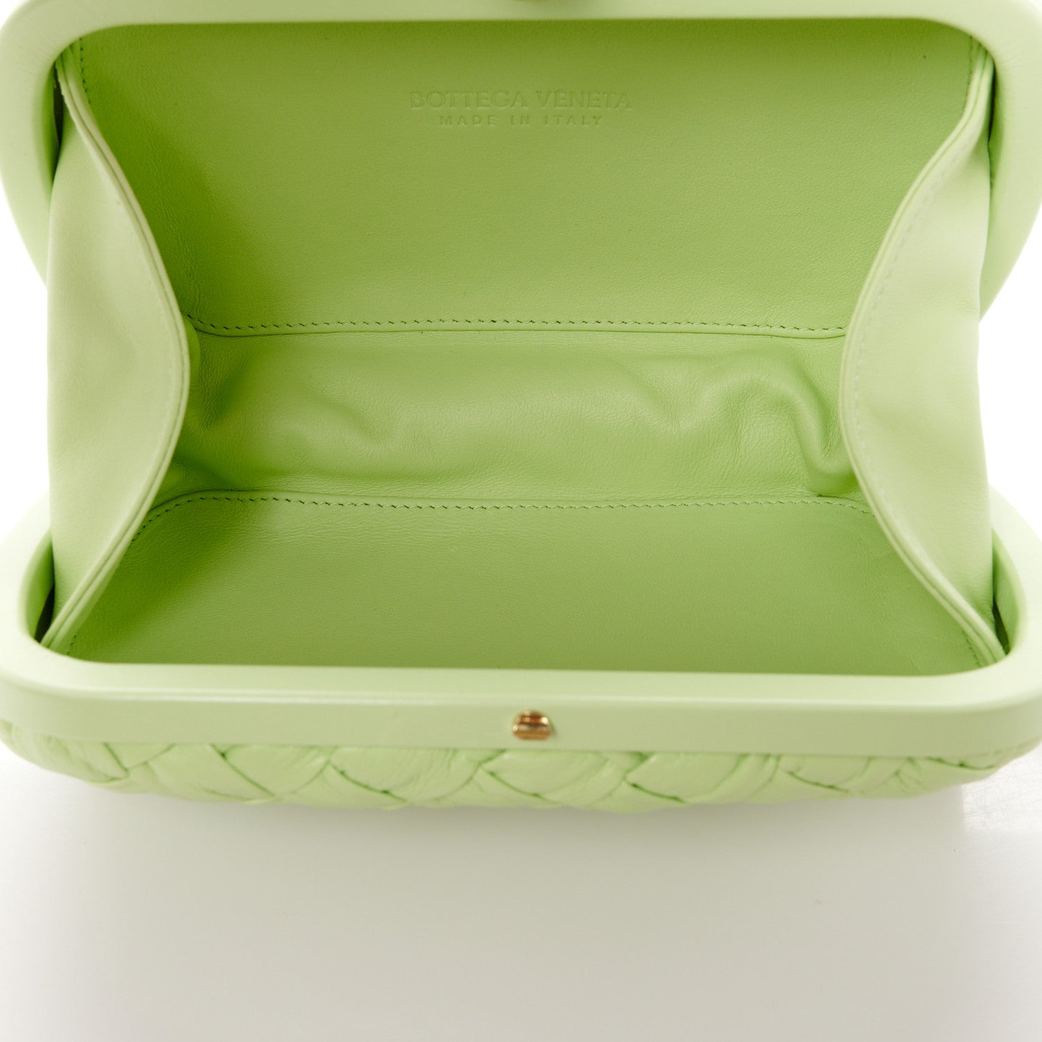 Bottega Veneta Foulard Intrecciato Minaudiere Knot Clutch Fennel 5 of 7