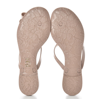 Valentino Garavani PVC Jelly Bow Thong Sandals 37 Poudre 5 of 8