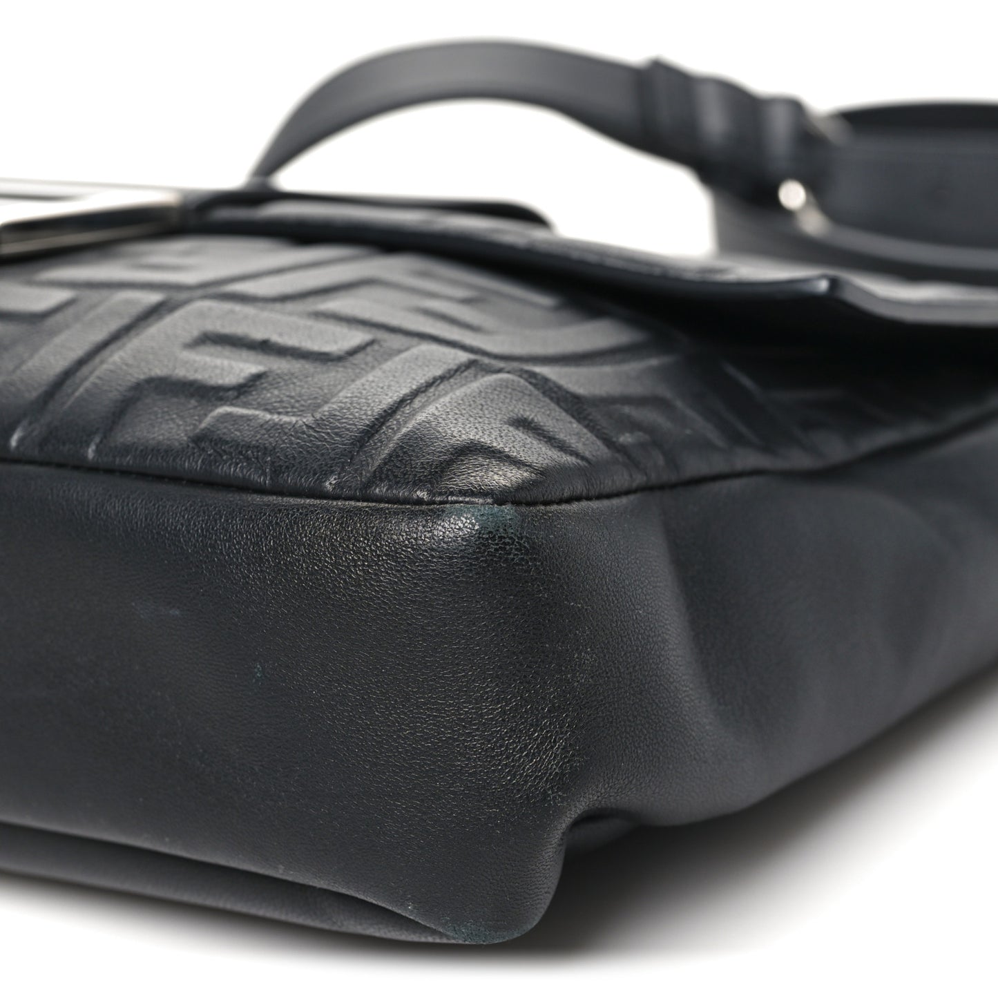 Nappa FF 1974 Embossed Large Baguette Black