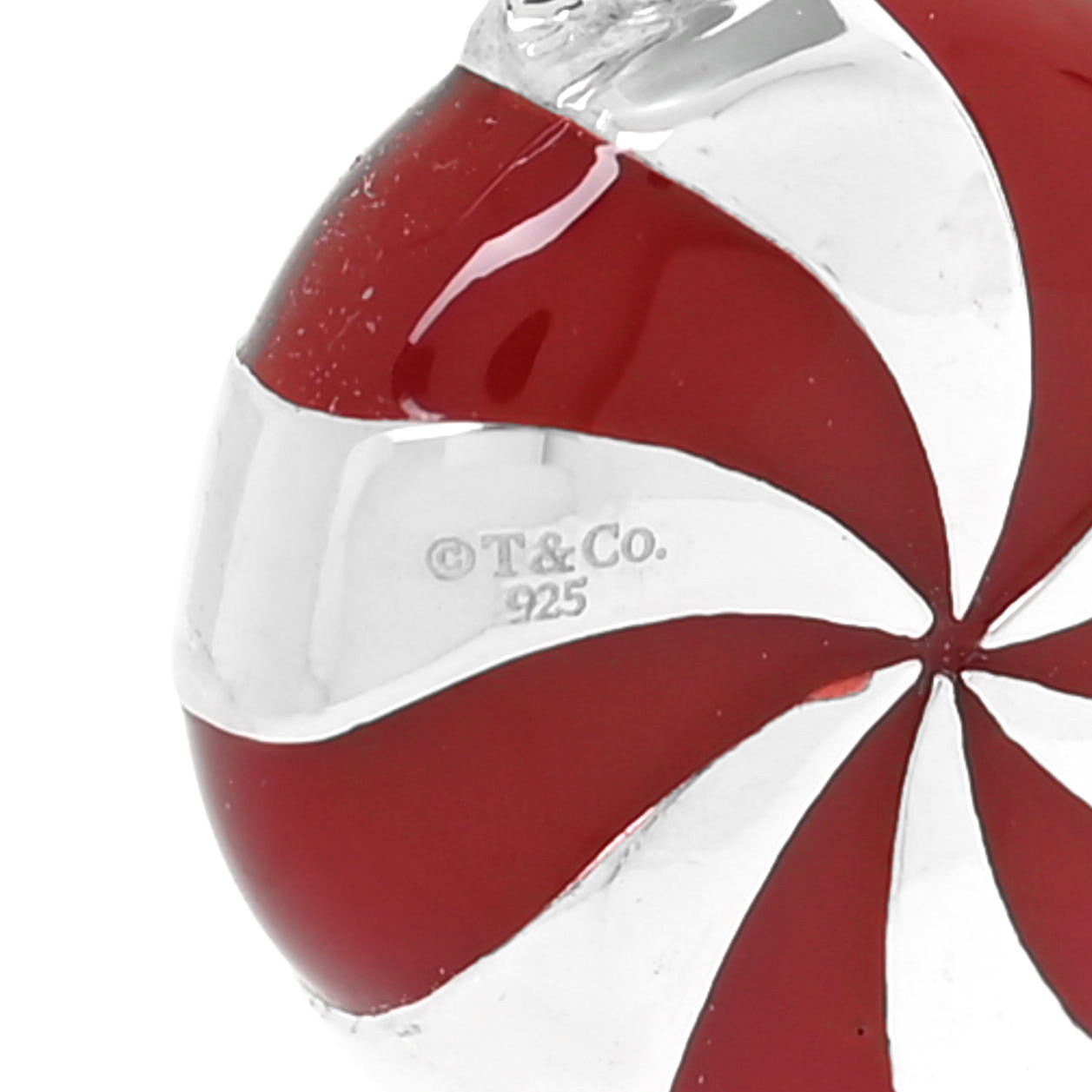 Tiffany Sterling Silver Enamel Bon Bon Candy Charm Red 3 of 3