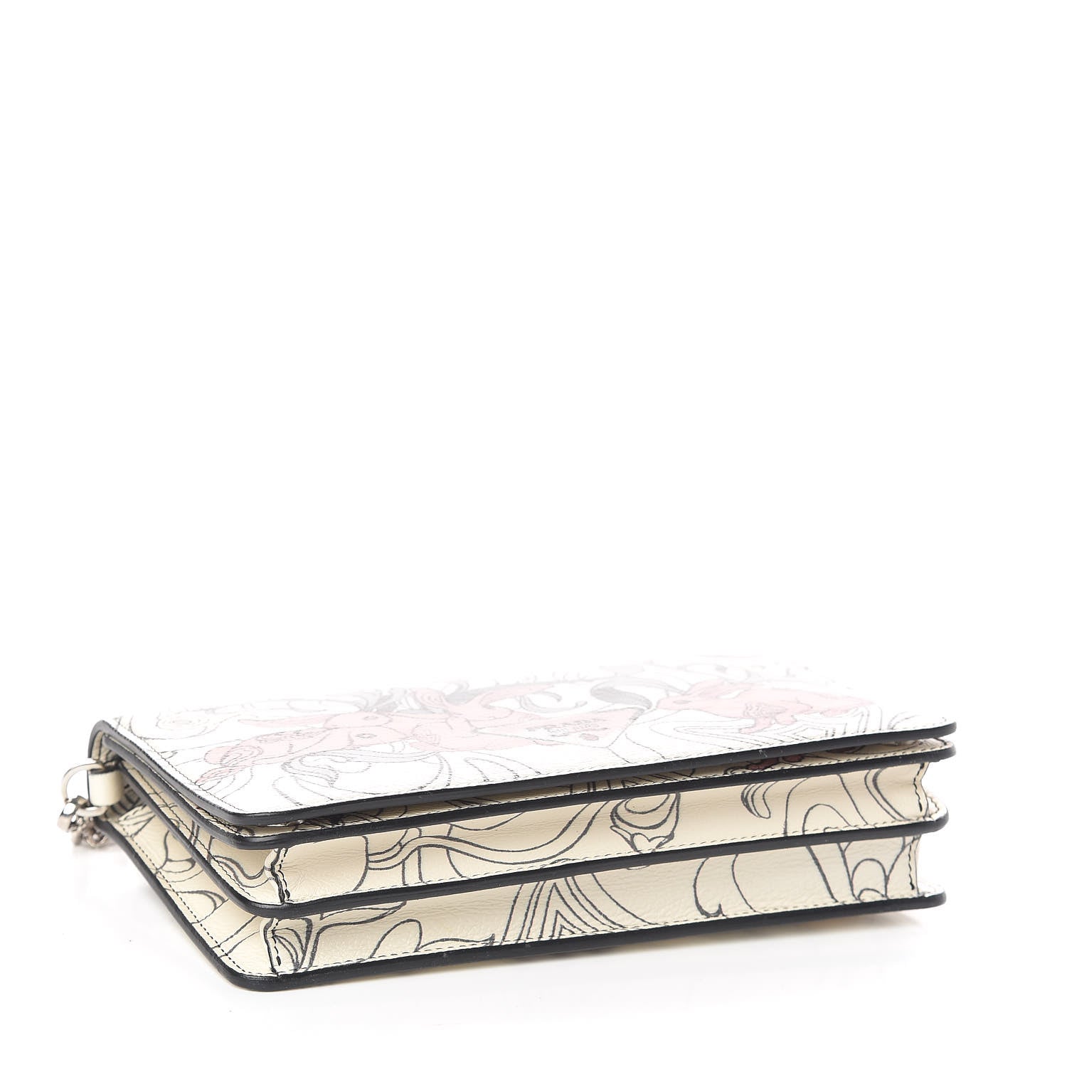 Prada X JAMES JEAN Glace Calfskin Rabbit Print Wallet On Chain Opaline 4 of 9