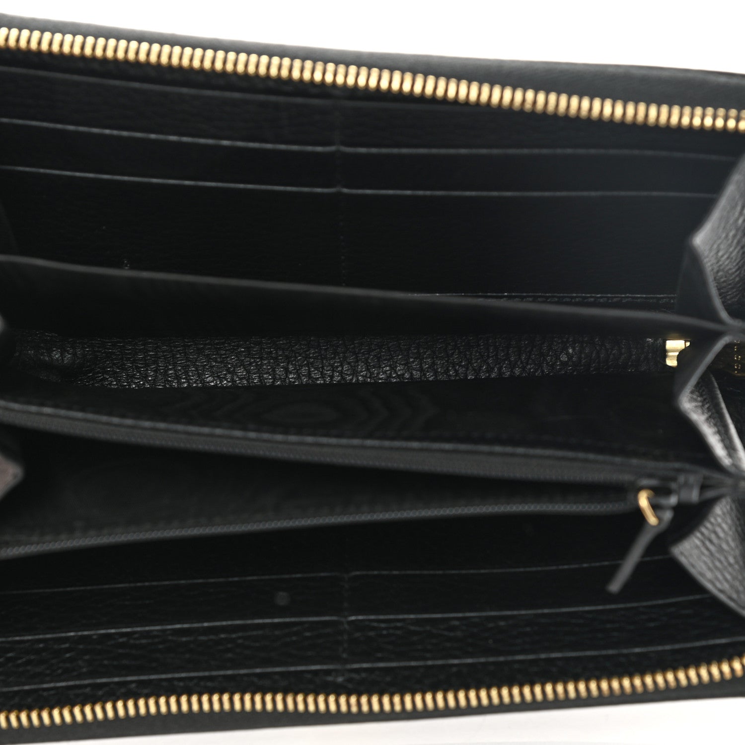 Gucci Dollar Calfskin GG Supreme Monogram GG Marmont Zip Around Wallet Black Beige Ebony 5 of 12