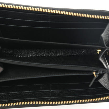 Gucci Dollar Calfskin GG Supreme Monogram GG Marmont Zip Around Wallet Black Beige Ebony 5 of 12