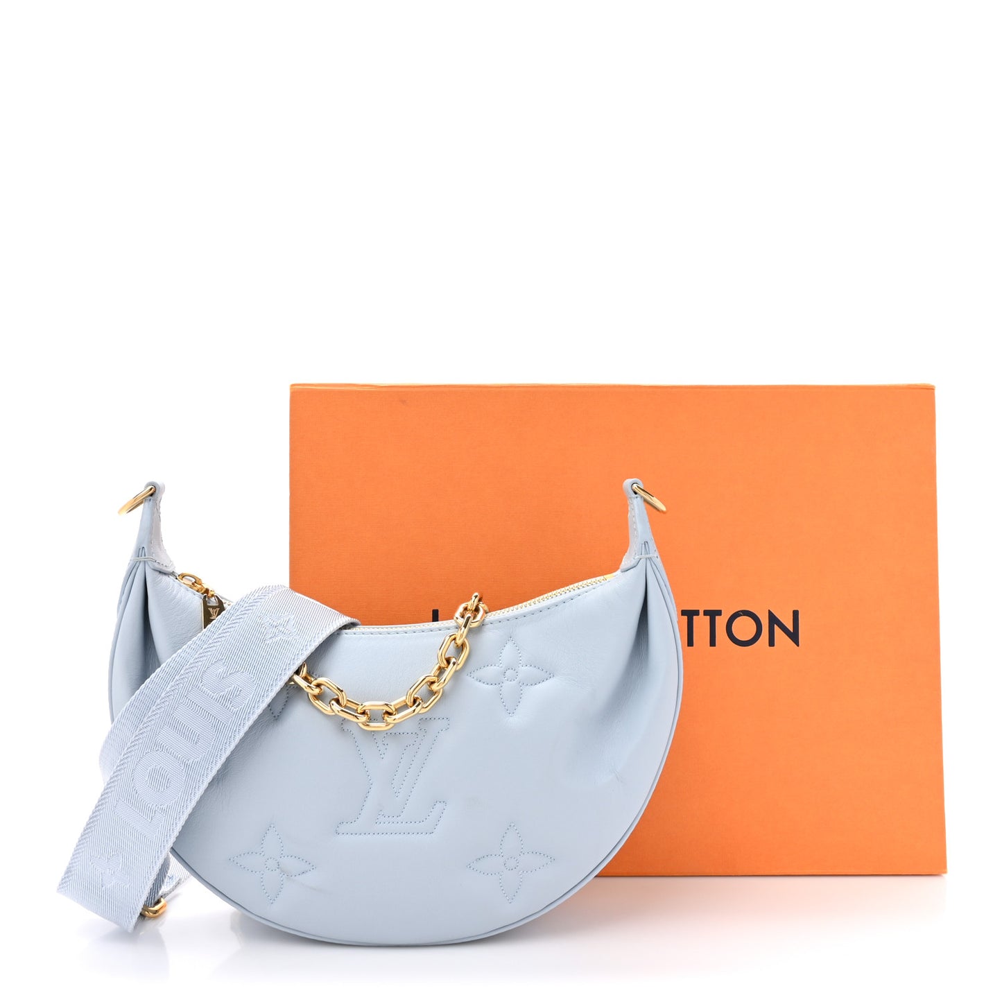 Calfskin Bubblegram Over The Moon Ice Blue