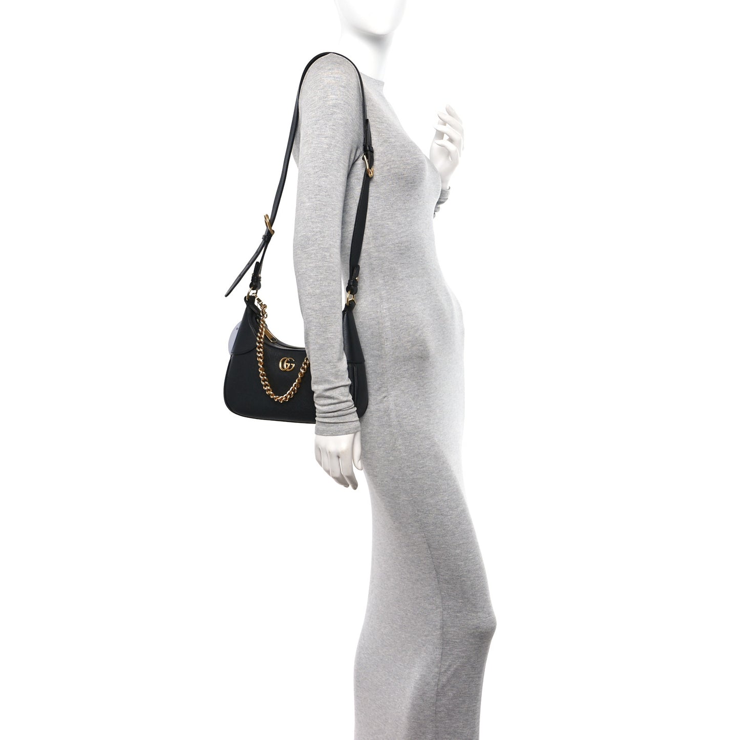 Goatskin Small Aphrodite Shoulder Bag Black