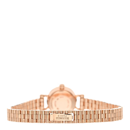 Hermes 18K Rose Gold Diamond Bezel 16mm Faubourg Quartz Watch 3 of 5