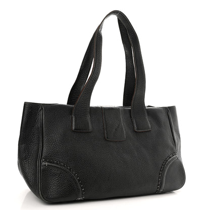 Burberry Textured Calfskin Tote Black 2 of 12
