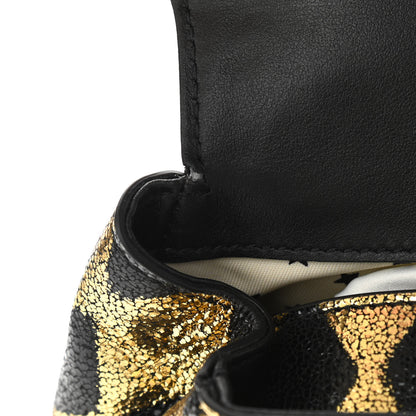 Gucci Metallic Cracked Calfskin Belt Bag Gold Black 11 of 11
