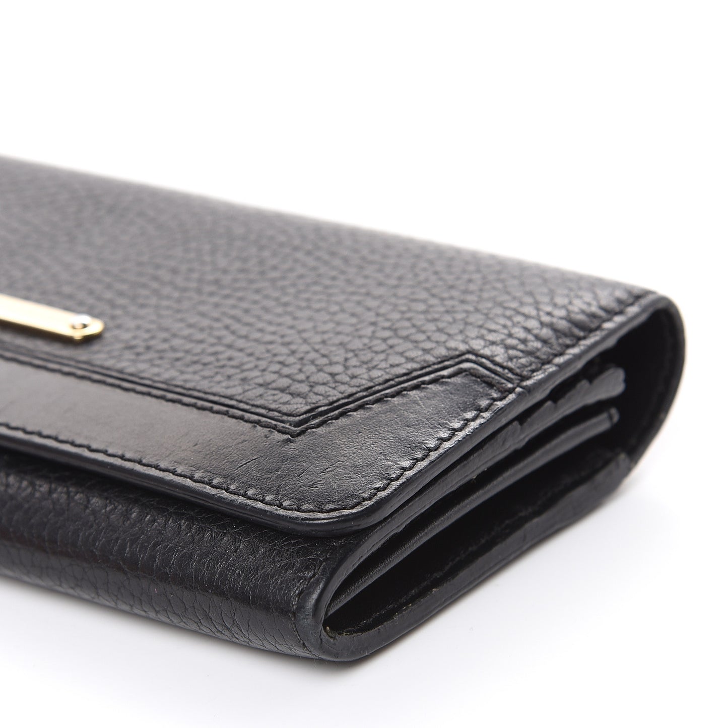Grain Calfskin Continental Wallet Black