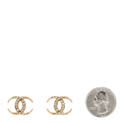 Chanel Crystal CC Earrings Gold 2 of 5