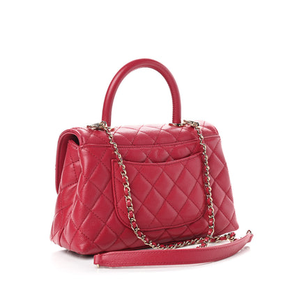 Chanel Caviar Quilted Mini Coco Handle Flap Dark Pink 3 of 11