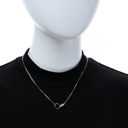 Cartier 18K Pink Gold Diamond Interlocking LOVE Necklace 2 of 5