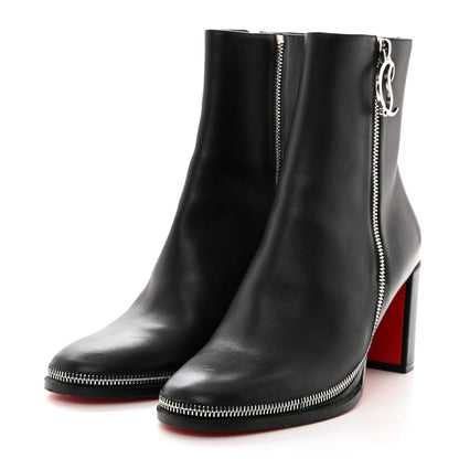 Christian Louboutin Calfskin CL Zip 70 Ankle Bootie 38 Black 3 of 7