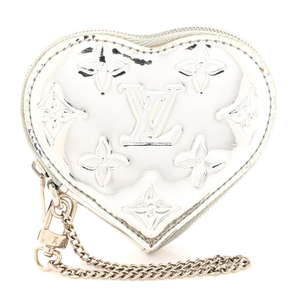Louis Vuitton Monogram Miroir Heart Coin Purse Silver 1 of 11