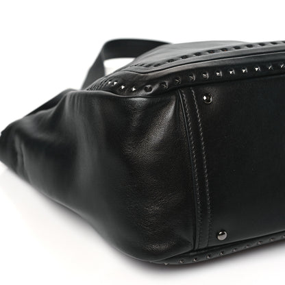 Valentino Garavani Calfskin Rockstud Hobo Tote Black 9 of 10