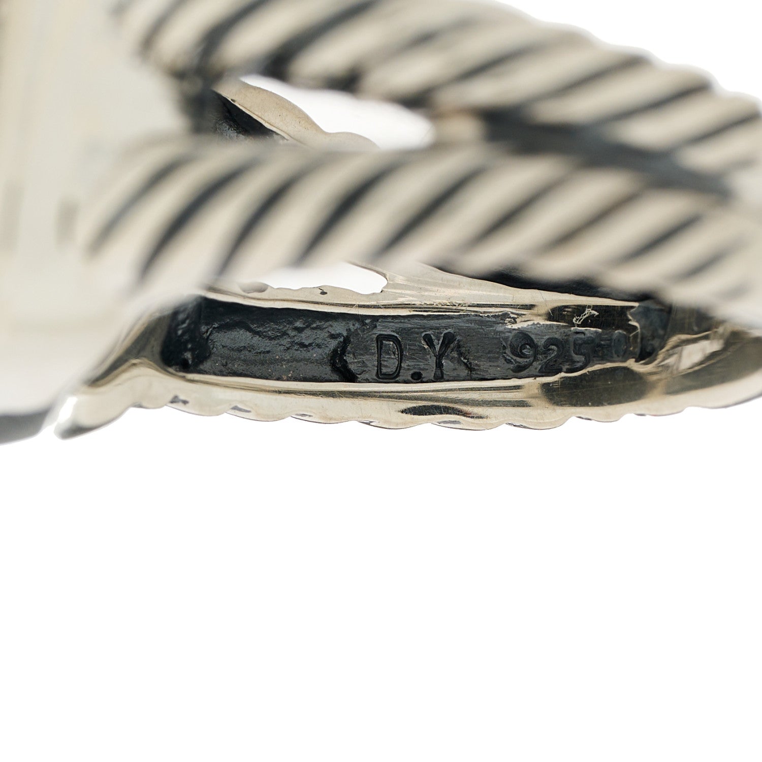 David Yurman Sterling Silver Diamond Black Onyx 11mm Albion Ring 54 6.75 7 of 7