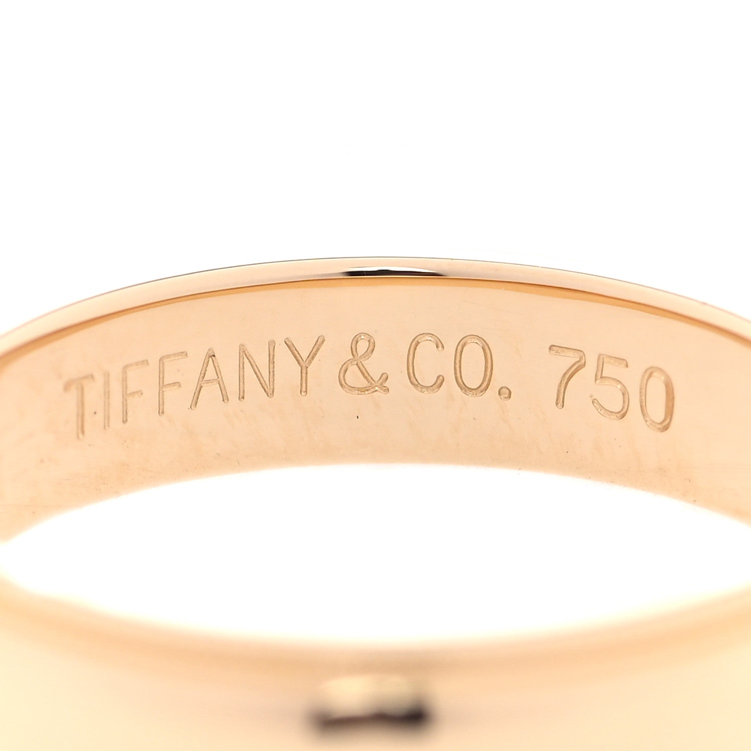 Tiffany 18K Yellow Gold 4mm Essential Double Milgrain Band Ring 50 5.5 4 of 4