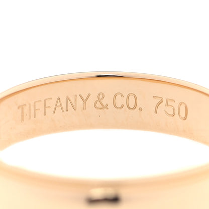 Tiffany 18K Yellow Gold 4mm Essential Double Milgrain Band Ring 50 5.5 4 of 4