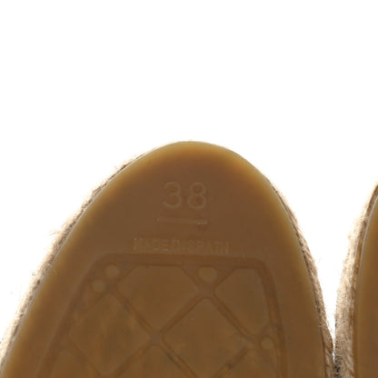Chanel Canvas Grosgrain CC Espadrilles 38 Beige Black 10 of 12