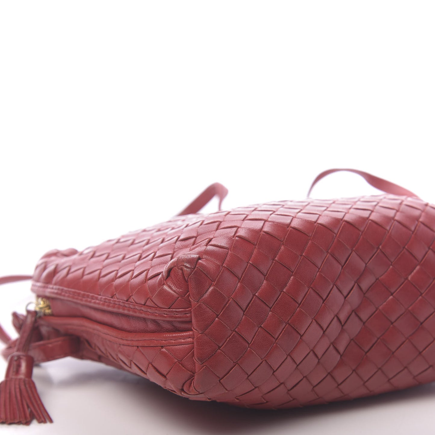 Nappa Intrecciato Nodini Crossbody Messenger Red