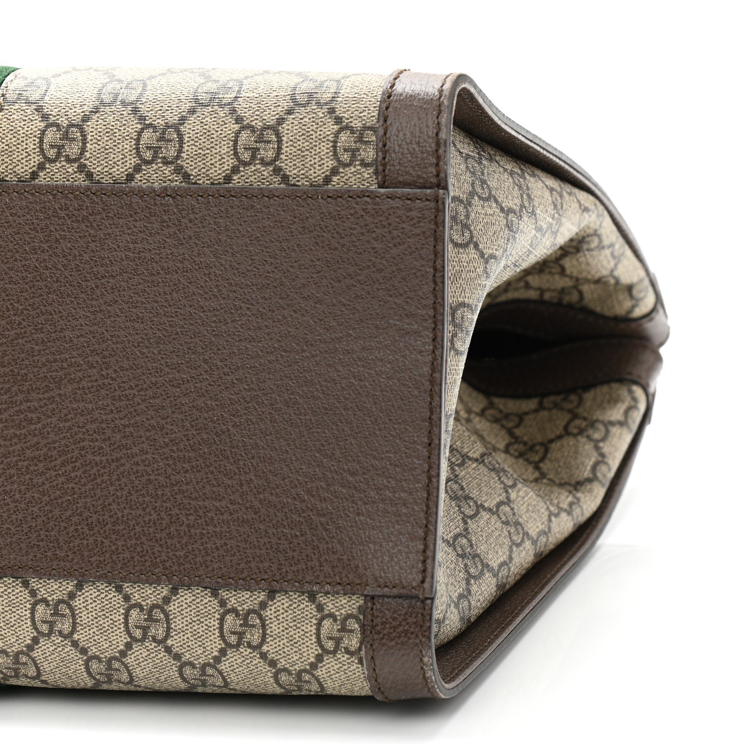GG Supreme Monogram Web Medium Ophidia Tote Bag Brown
