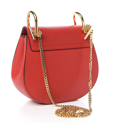 Chloe Grained Lambskin Mini Drew Shoulder Bag Plaid Red 3 of 10
