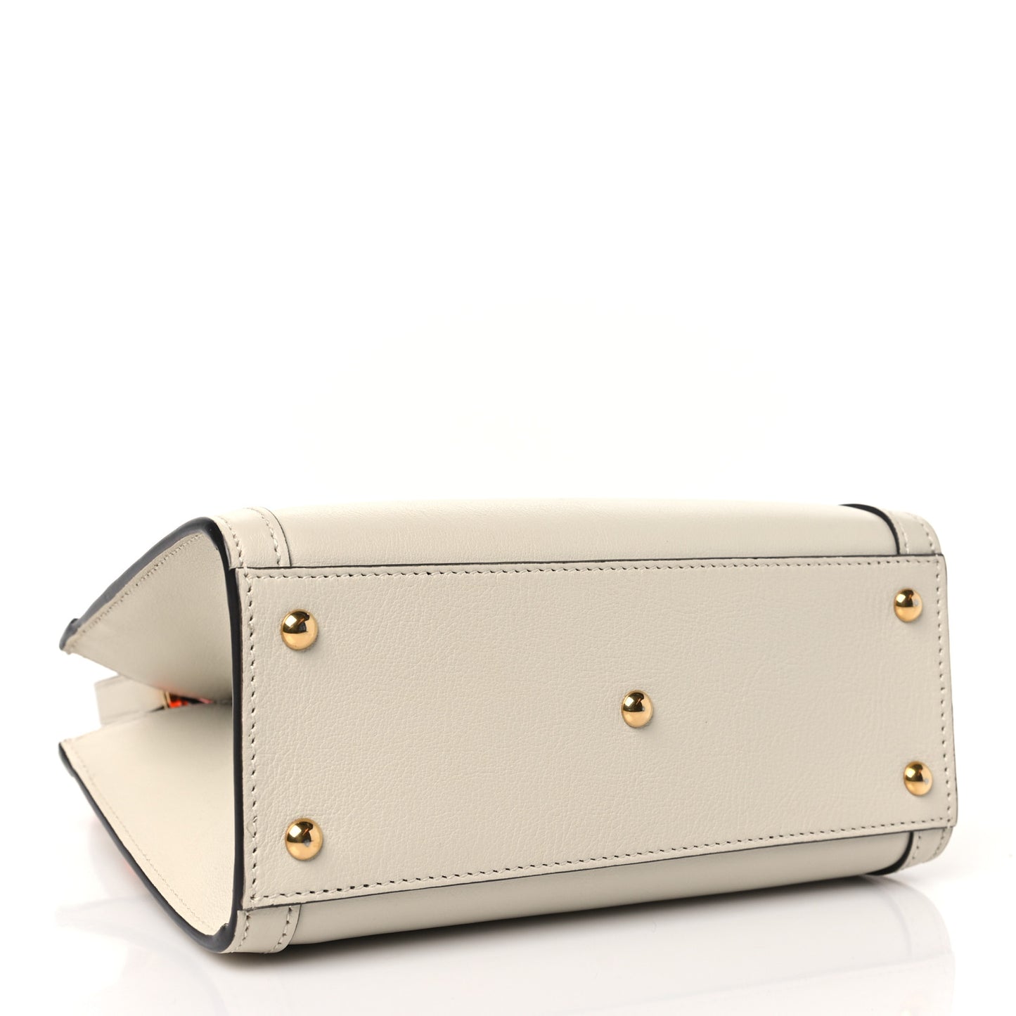 Wonka Grain Calfskin Mini Diana Tote Bag Mystic White Orange Fluo