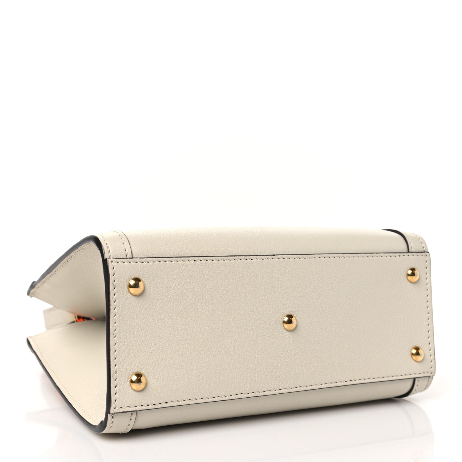 Gucci Wonka Grain Calfskin Mini Diana Tote Bag Mystic White Orange Fluo 4 of 11