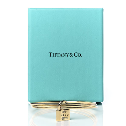 Tiffany 18K Yellow Gold 1837 Triple Bangle Lock Bracelet 6 of 6