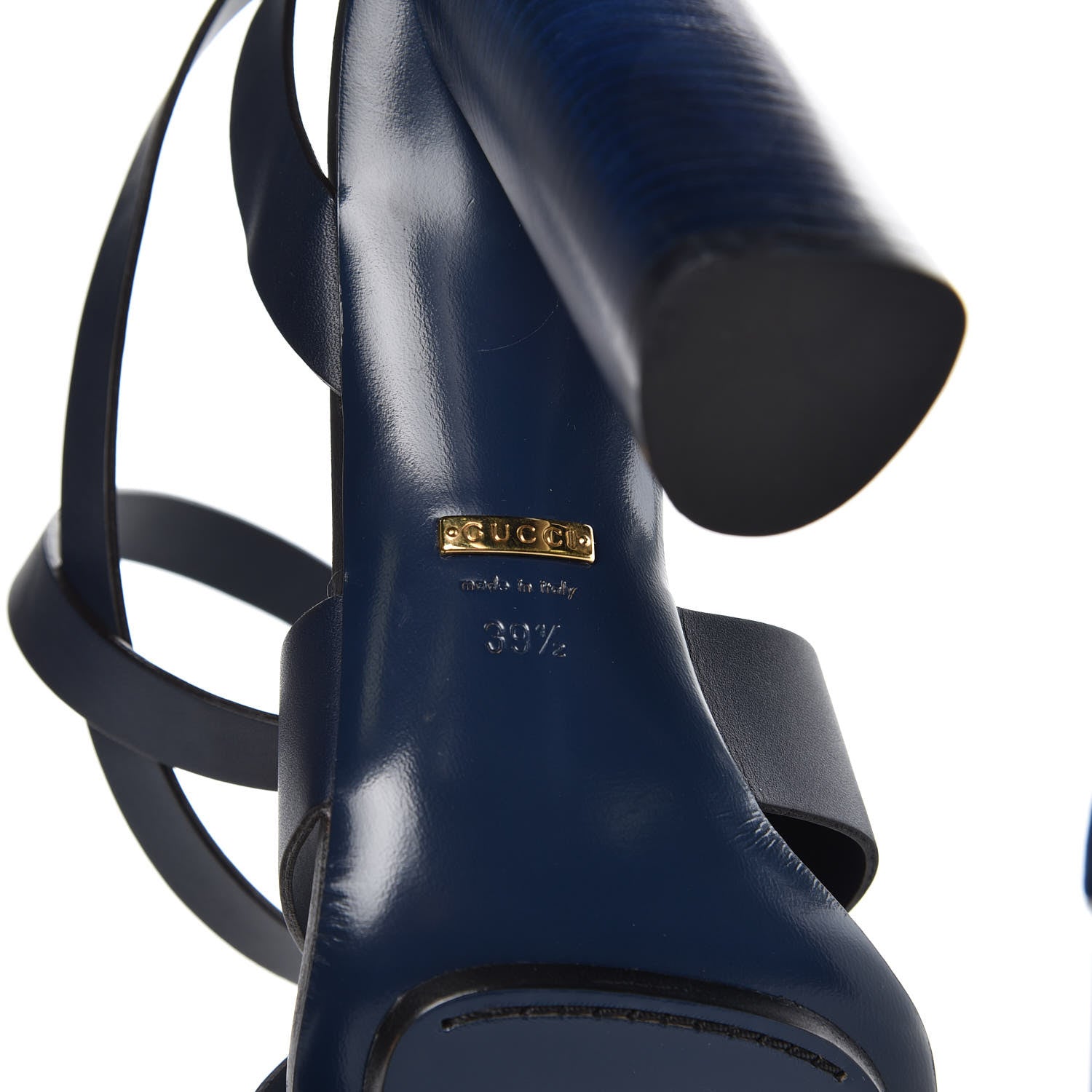 Gucci Suede Calfskin Candy Cross Sandals 39.5 Blue Marine 6 of 9