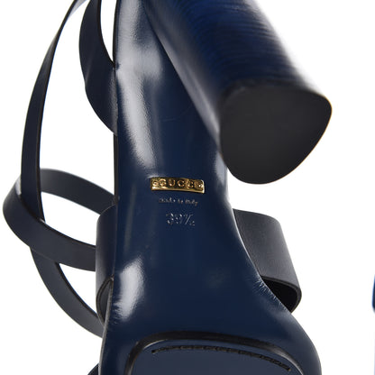 Gucci Suede Calfskin Candy Cross Sandals 39.5 Blue Marine 6 of 9