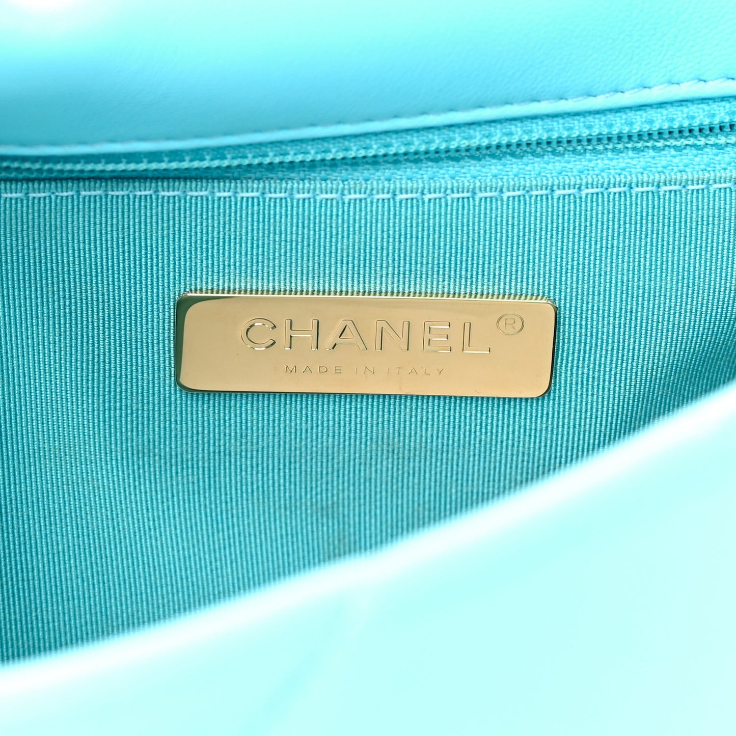 Shiny Lambskin Quilted Medium Chanel 19 Flap Light Blue