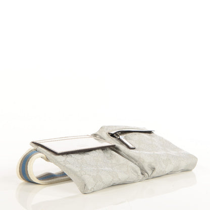 Gucci GG Monogram Web Double Pocket Belt Bag Silver 4 of 7