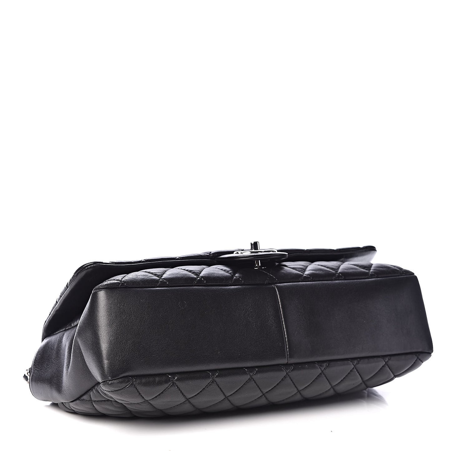 Lambskin Quilted Jumbo Coco Rain Flap Black