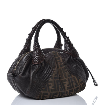 Fendi Zucca Nappa Nuvolata Vitello Tortuga Spy Bowler Tobacco Moro 3 of 11