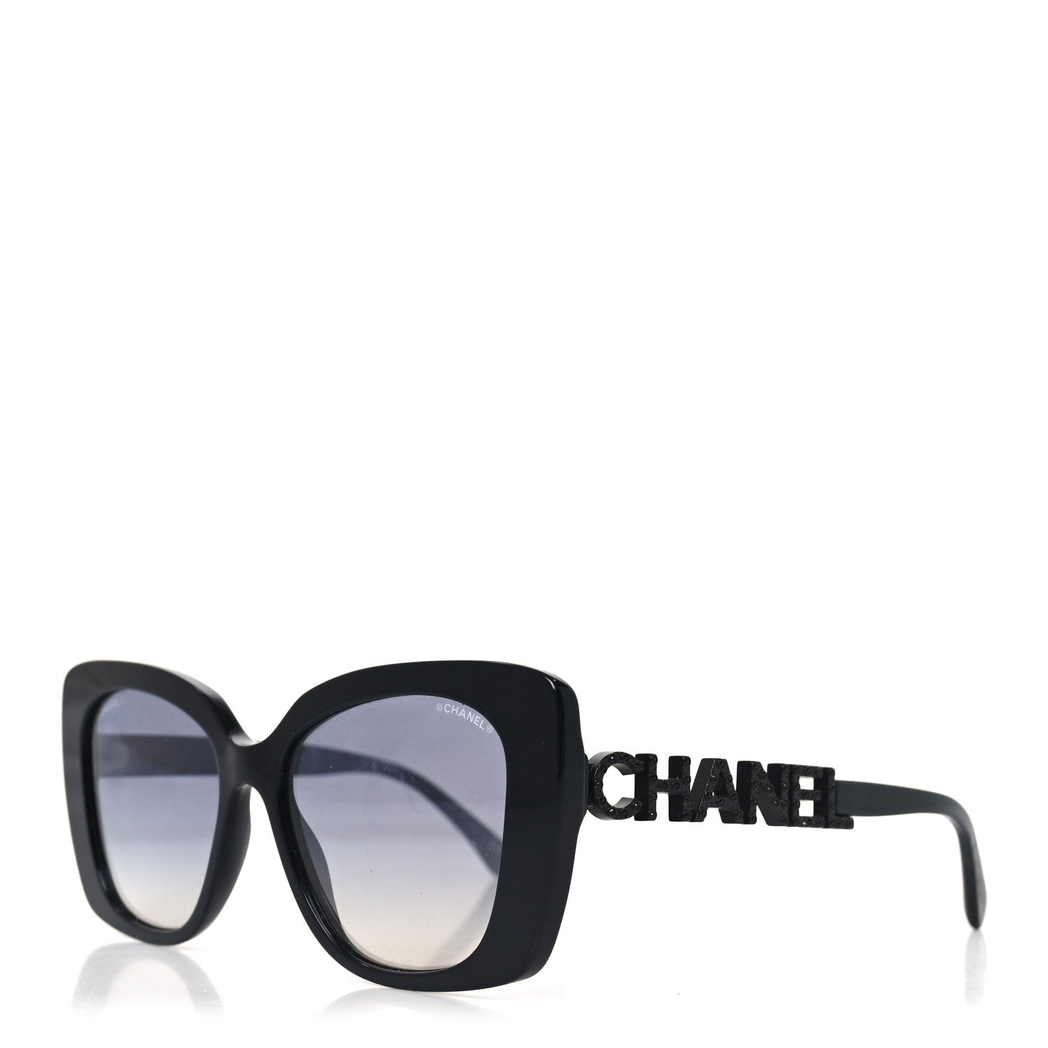 Chanel Acetate Strass Polarized Square Sunglasses 5422-B Black 1 of 7