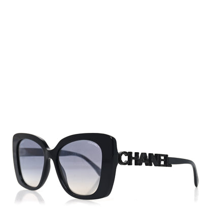Chanel Acetate Strass Polarized Square Sunglasses 5422-B Black 1 of 7