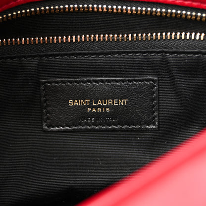 Saint Laurent Lambskin Quilted Toy Loulou Puffer Monogram Chain Satchel New Red 6 of 10