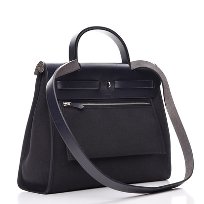 Hermes Toile Barenia Herbag Zip 31 PM Bleu Marine 3 of 15