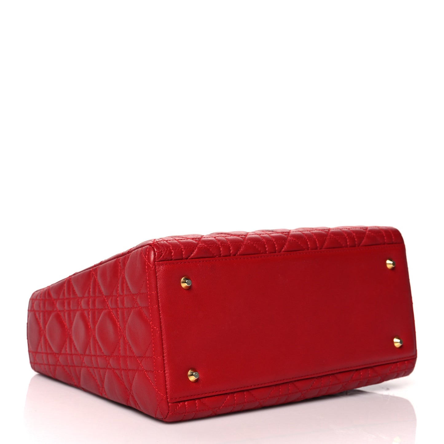 Lambskin Cannage Medium Lady Dior Red
