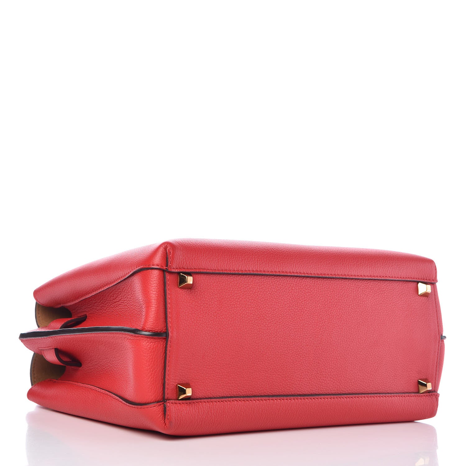 MCM Grained Calfskin Medium Milla Tote Red 4 of 9