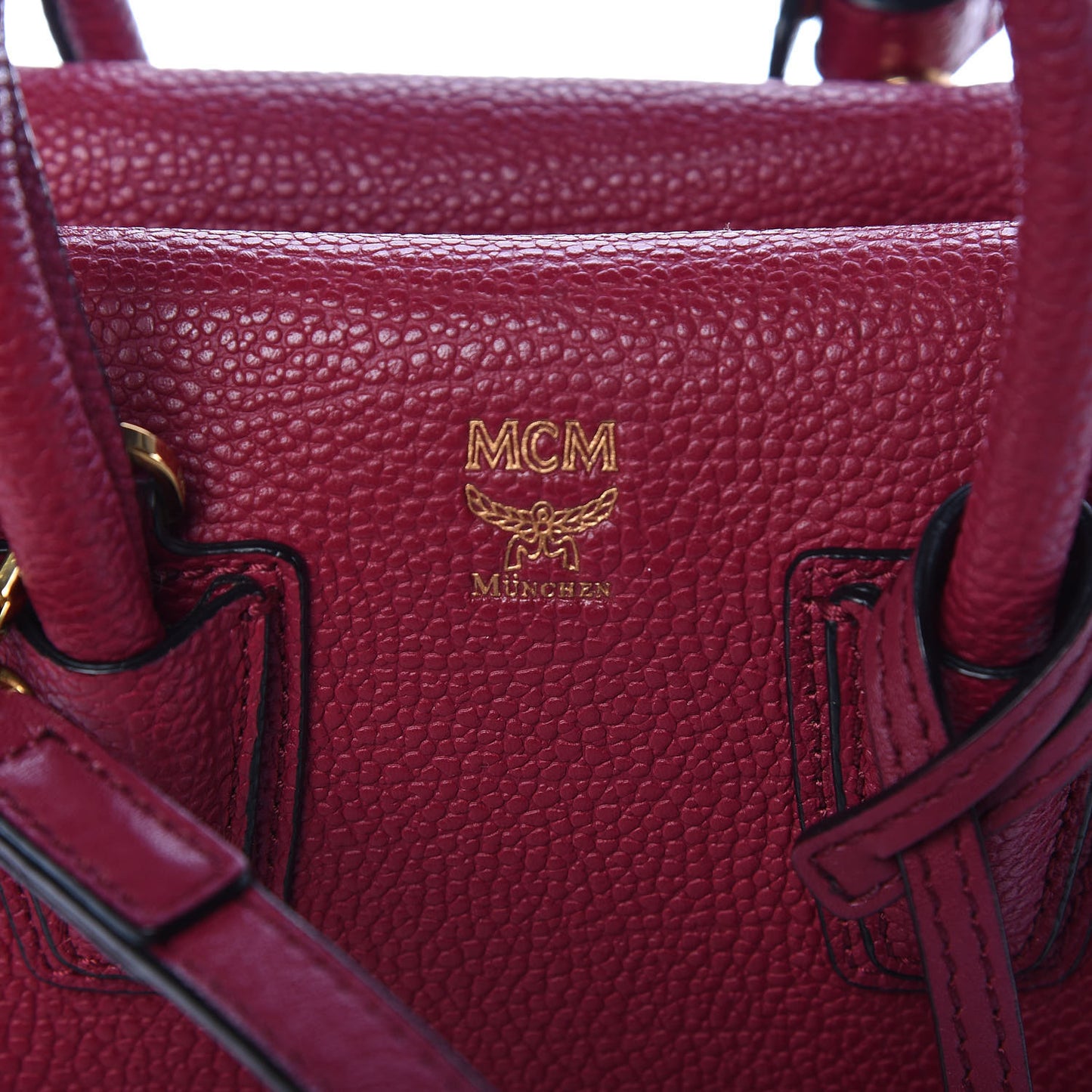 Grained Calfskin Mini Milla Tote Burgundy