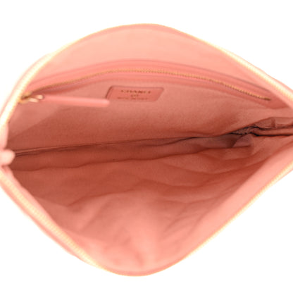 Chanel Caviar Quilted Ombre Medium Cosmetic Case Coral 5 of 7