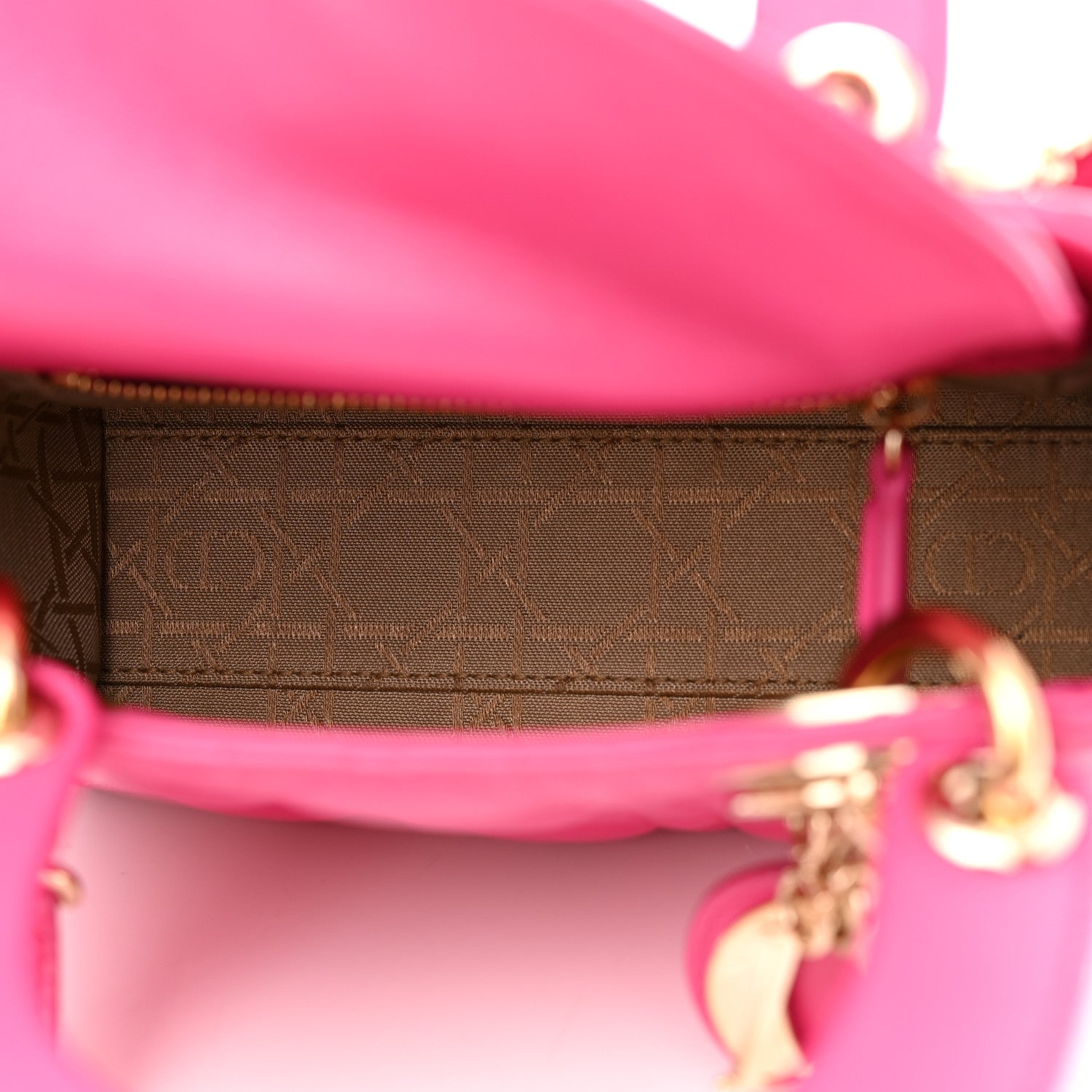 Christian Dior Lambskin Cannage Mini Lady Dior Fuchsia 5 of 10