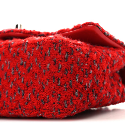 Chanel Tweed Quilted Mini Rectangular Flap Red Grey 10 of 10