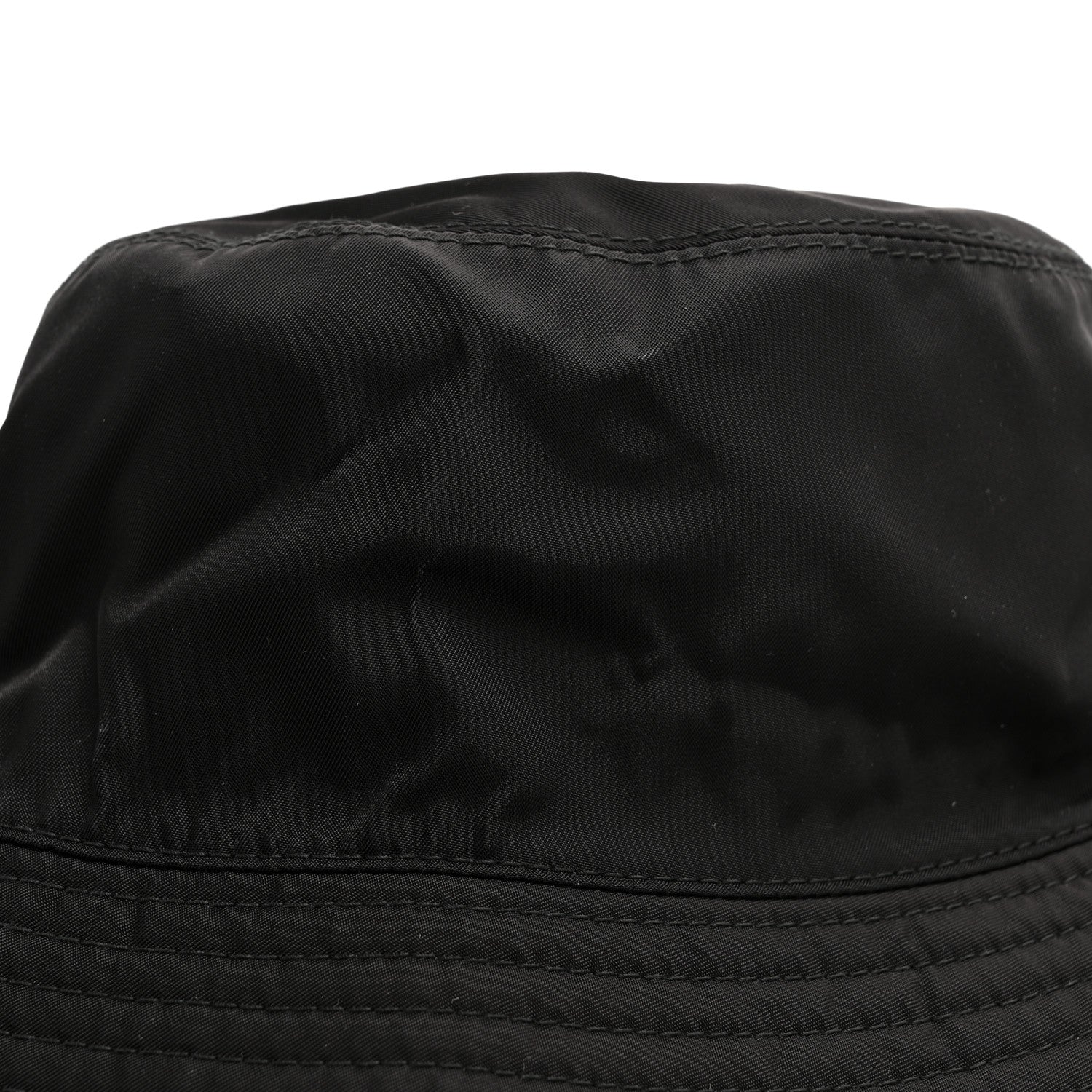 Prada Re-Nylon Metal Triangle Logo Womens Bucket Hat S Black 11 of 11